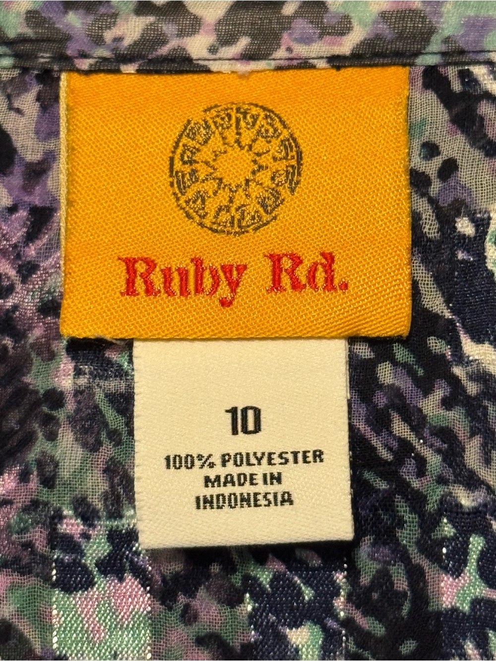 Ruby Rd Sz 10 Multi-Color Patterned Button-Front Women's Top EUC ๐๐ - Picture 3 of 7